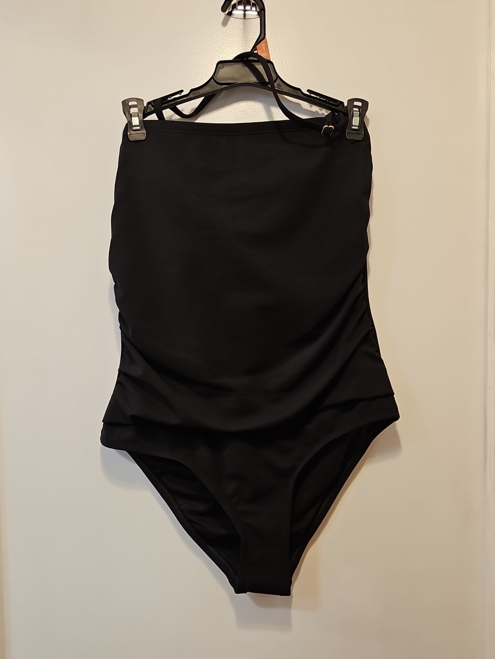 Time and Tru Black Strapless One-Piece Swimsuit